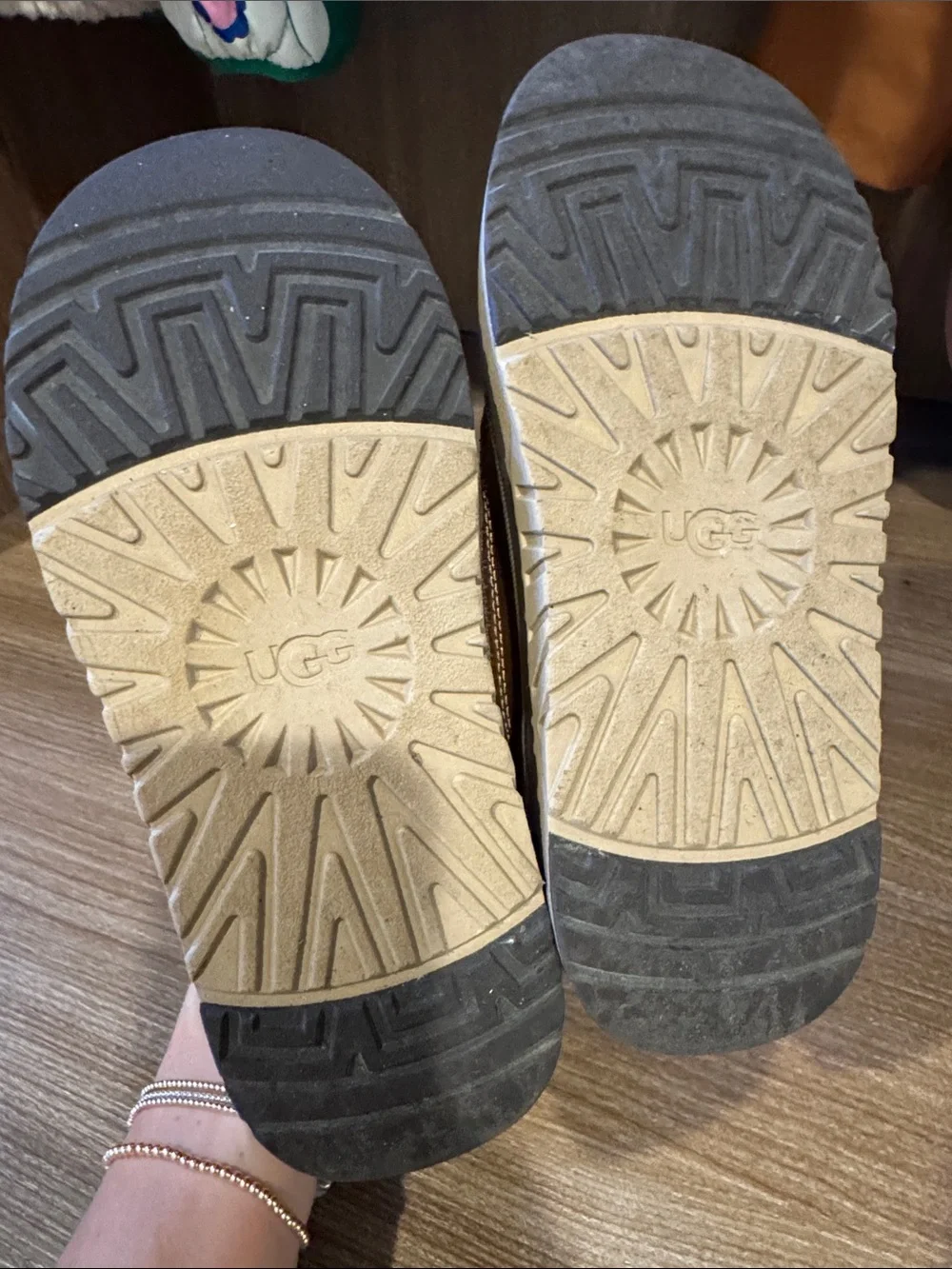 UGG Kids Tan Suede Velcro Boots
